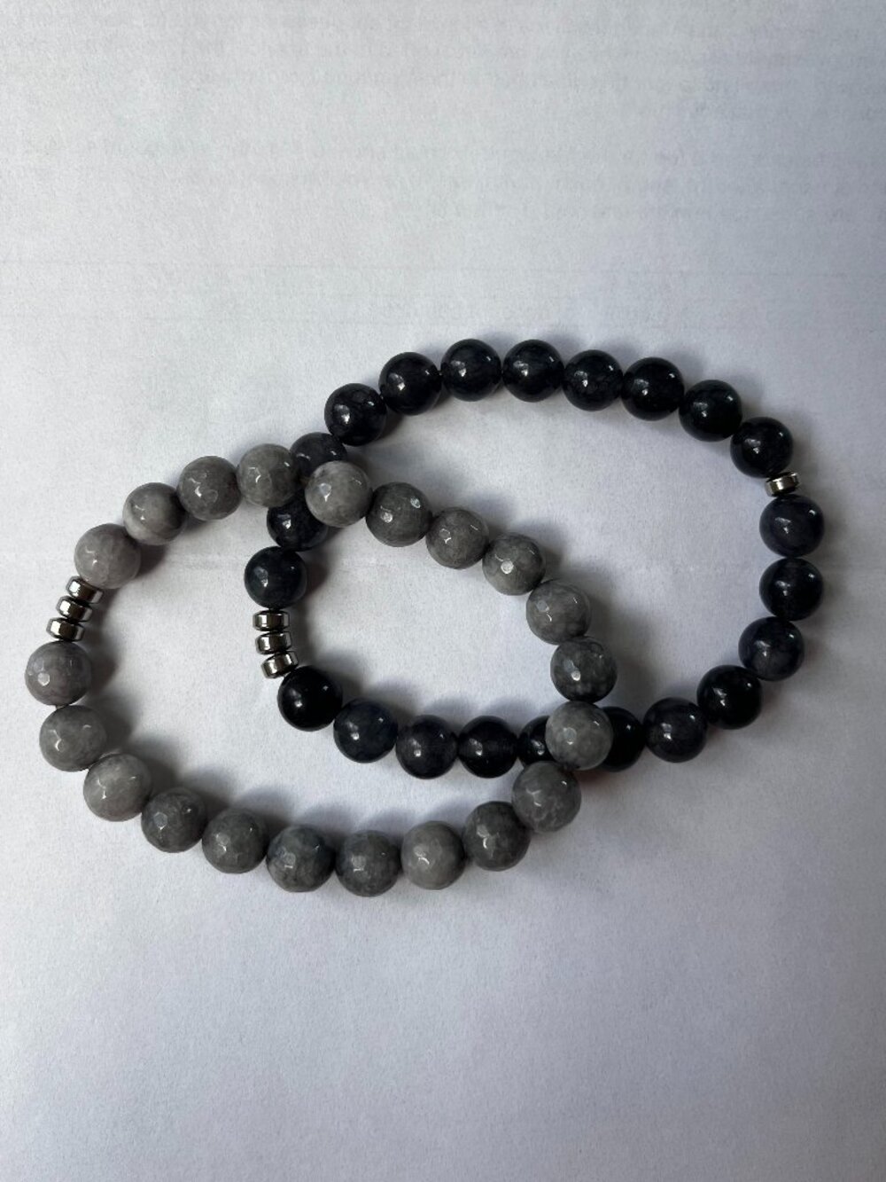 Handmade Stretch Bracelet Set - Natural Stone Beaded Stacking Bracelets